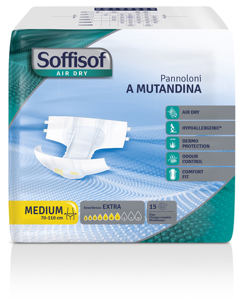 Подгузники для взрослых Soffisof AIR DRY Extra, гипоаллергенные, с алоэ ...