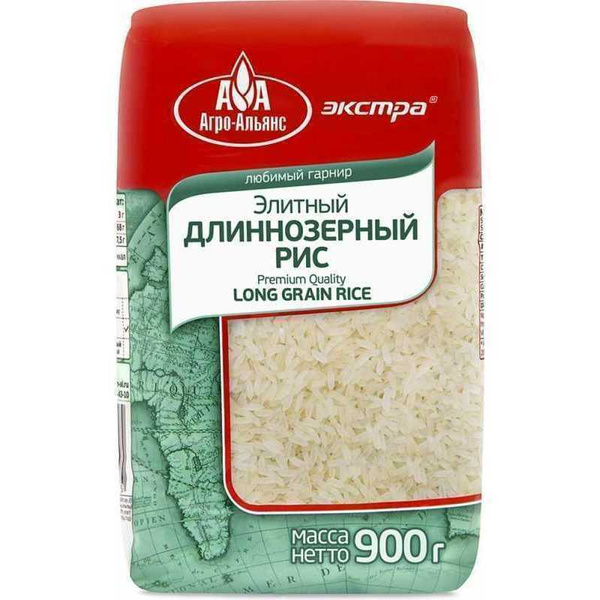 Рис Агро-Альянс Экстра элитный длиннозерный, 900г - купить с доставкой ...