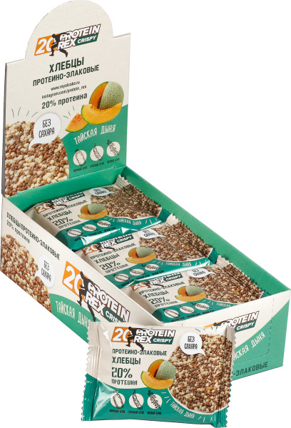 Фитнес питание Protein Rex Хлебцы протеино-злаковые Тайская дыня, 55 г ...