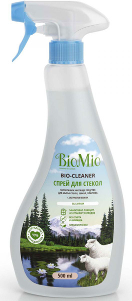 Эко спрей BioMio BIO-glass cleaner для стекол,зеркал,пластика,без ...