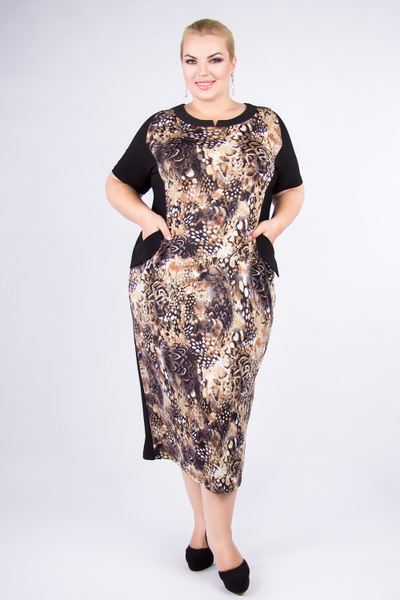 Платье Артесса, светло-коричневый 52 размер, Женский, Лето, размер 52 ...