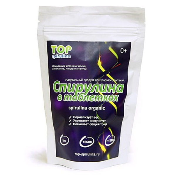 Водоросль Спирулина TOP-spirulina в таблетках, 250 г - купить с ...