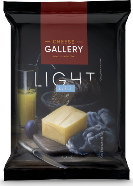 Cheese Gallery Сыр Лайт, 20%, кусок, 250 г - купить с доставкой по ...