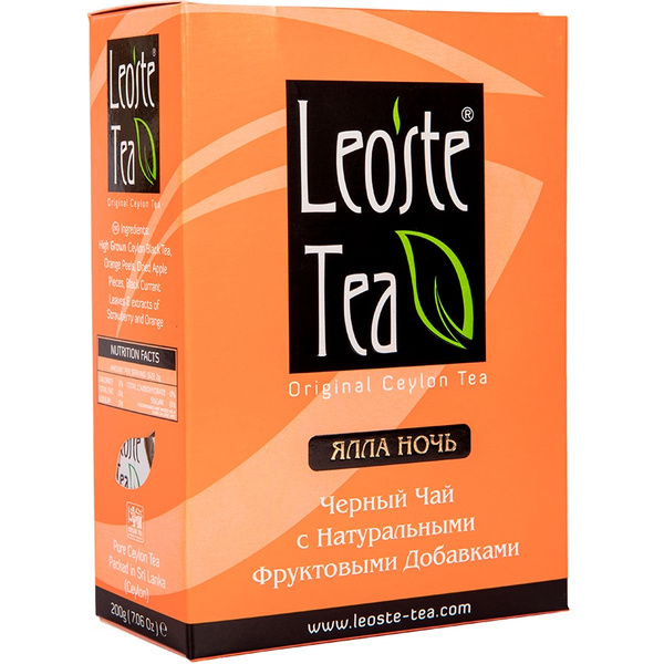 Ялла Ночь, цейлонский чай (FBOP) черный листовой фруктовый, Leoste Tea ...