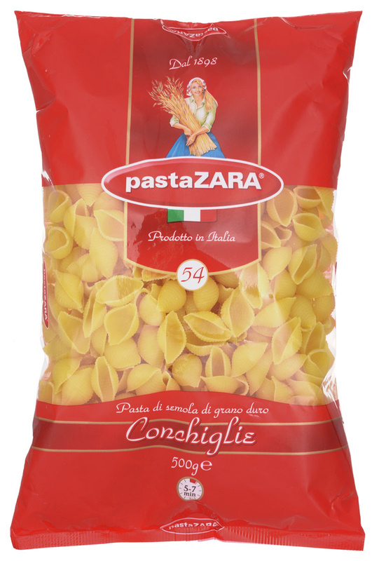 Характеристики Макароны Pasta Zara Ракушка, 500 г, подробное описание ...