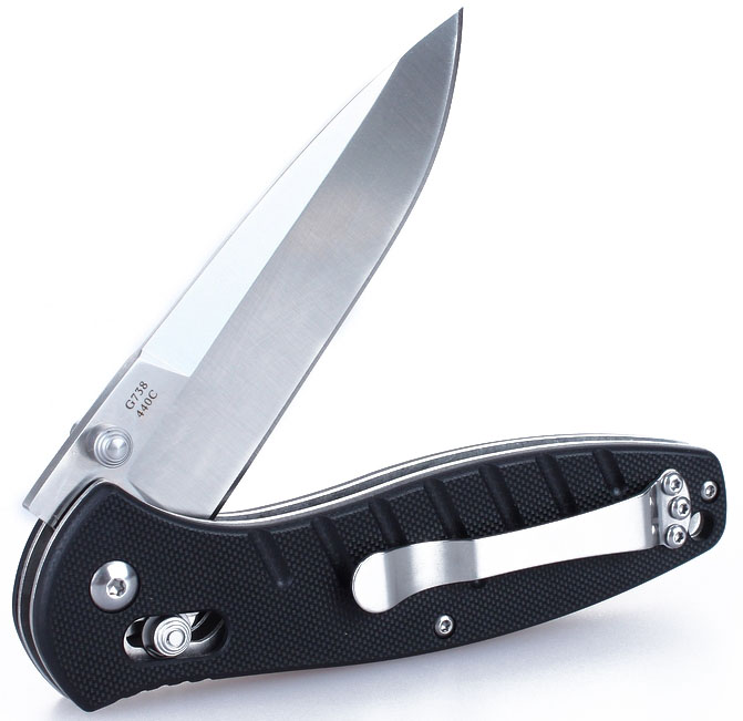 фото Нож туристический "Ganzo", цвет: черный, стальной, длина лезвия 8,9 см. G738