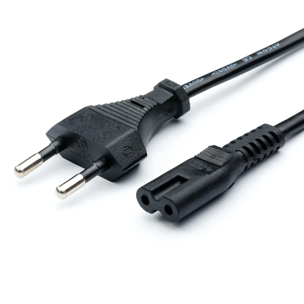 Кабель Atcom для аудио видео техники IEC 320 C7 (неполяризованный) - CEE 7/16 (2 pin)  #1