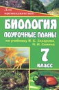 Биология. 7 класс. Поурочные планы по учебнику В. Б. Захарова, Н. И. Сонина - М. В. Высоцкая