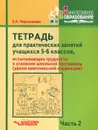 Тетрадь для практических занятий учащихся 5-6 классов, испытывающих трудности в усвоении школьной программы. Пособие для учащихся. В 2 частях. Часть 2 - Е. А. Чернышова