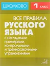 Русский язык. 1 класс. Все правила с наглядными примерами, контрольными и тренировочными упражнениями - И. М. Щеглова