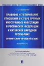 Правовое регулирование отношений в сфере прямых иностранных инвестиций в Российской Федерации и Китайской Народной Республике. Сравнительно-правовой аспект - А. П. Алексеенко