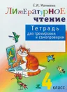 Литературное чтение. 4 класс. Тетрадь для тренировки и самопроверки - Е. И. Матвеева