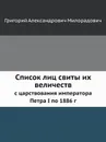 Список лиц свиты их величеств. с царствования императора Петра I по 1886 г - Г. А. Милорадович