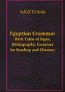 Egyptian Grammar. with Table of Signs, Bibliography, Exercises for Reading and Glossary - Adolf Erman