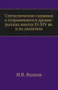 Статистические сведения о сохранившихся древне-русских книгах XI-XIV вв. и их указатель - Н.В. Волков