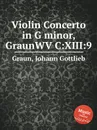 Violin Concerto in G minor, GraunWV C:XIII:9 - J.G. Graun