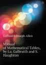 Manual of Mathematical Tables, by J.a. Galbraith and S. Haughton - Galbraith Joseph Allen