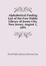 Alphabetical Finding List of the Free Public Library of Jersey City, New Jersey, August 1, 1891 - Free Public Library of Jersey City