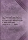 Loi electorale de Quebec, 1903 - Province