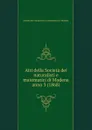 Atti della Societa dei naturalisti e matematici di Modena. Anno III - Società dei naturalisti e matematici di Modena