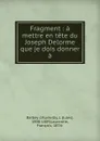 Fragment - Jules Barbey d'Aurevilly