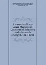 A memoir of Lady Anna Mackenzie - Alexander Crawford Lindsay Crawford