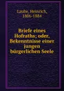 Briefe eines Hofraths. Oder, Bekenntnisse einer jungen burgerlichen Seele - Heinrich Laube