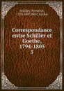 Correspondance entre Schiller et Goethe, 1794-1805 - Schiller Friedrich