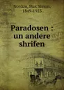 Paradosen - Nordau Max Simon