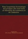 Pour l.expansion economique de la France. Dix-neuf mois au Ministere du commerce et de l.industrie - Jean Cruppi