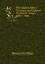 Fifty-Eighth Annual Catalogue and Register of Howard College 1899 - 1900 - Howard College