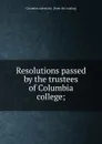 Resolutions passed by the trustees of Columbia college - Columbia University