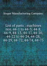 List of parts - Singer Manufacturing