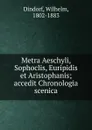 Metra Aeschyli, Sophoclis, Euripidis et Aristophanis - Dindorf Wilhelm