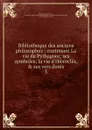Bibliotheque des anciens philosophes - André Dacier