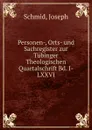 Personen-, Orts- und Sachregister zur Tubinger Theologischen Quartalschrift Bd. I-LXXVI - Joseph Schmid