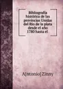Bibliografia historica de las provincias Unidas del Rio de la plata desde el ano 1780 hasta el - Antonio Zinny