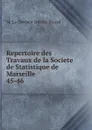 Repertoire des Travaux de la Societe de Statistique de Marseille - M. le Docteur Adrien Sicard