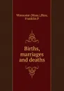 Births, marriages and deaths - Franklin P. Rice