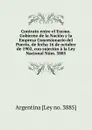 Contrato entre el Excmo. Gobierno de la Nacion y la Empresa Concesionario del Puerto, de fecha 16 de octubre de 1902, con sujecion a la Ley Nacional Num. 3885 - Argentina Ley no