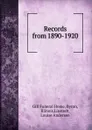 Records from 1890-1920 - Gill Funeral Home