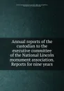 Annual reports of the custodian to the executive committee of the National Lincoln monument association. Reports for nine years - John Carroll Power
