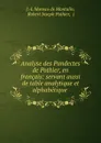 Analyse des Pandectes de Pothier, en francais: servant aussi de table analytique et alphabetique . - J.L. Moreau de Montalin
