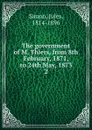 The government of M. Thiers, from 8th February, 1871, to 24th May, 1873. 2 - Jules Simon