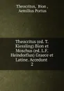 Theocritus (ed. T. Kiessling) Bion et Moschus (ed. L.F. Heindorfius) Graece et Latine. Accedunt . 2 - Bion Theocritus