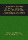 An answer to the letter of Rev. J.A. Williams, entitled, 