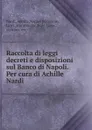 Raccolta di leggi decreti e disposizioni sul Banco di Napoli. Per cura di Achille Nardi - Achille Nardi