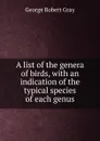 A list of the genera of birds, with an indication of the typical species of each genus - George Robert Gray