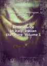 Renaissance in Italy: Italian literature  Volume 1 - John Addington Symonds