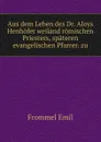 Aus dem Leben des Dr. Aloys Henhofer weiland romischen Priesters, spateren evangelischen Pfarrer. zu - Frommel Emil